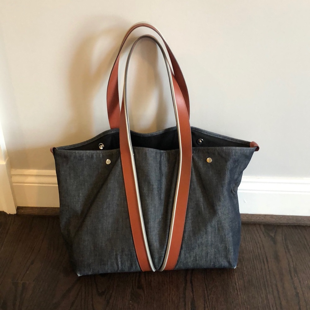 Vince handbag- denim with leather straps